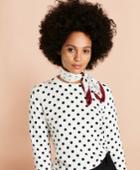 Brooks Brothers Women's Polka-dot Cotton Sweater