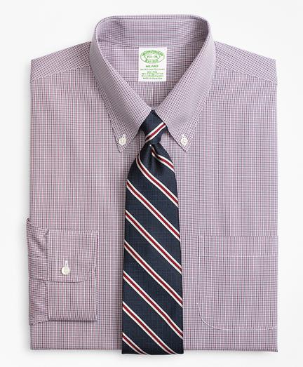 Brooks Brothers Stretch Milano Slim-fit Dress Shirt, Non-iron Micro-check