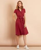 Brooks Brothers Women's Floral-print Dobby Midi Shirt Dress