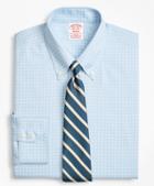 Brooks Brothers Stretch Madison Classic-fit Dress Shirt, Non-iron Royal Oxford Ground Check