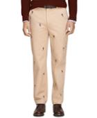 Brooks Brothers Men's Clark Fit Football Embroidered Chinos