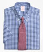 Brooks Brothers Non-iron Madison Fit Framed Check Short-sleeve Dress Shirt