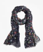 Brooks Brothers Women's Floral-print Oblong Scarf