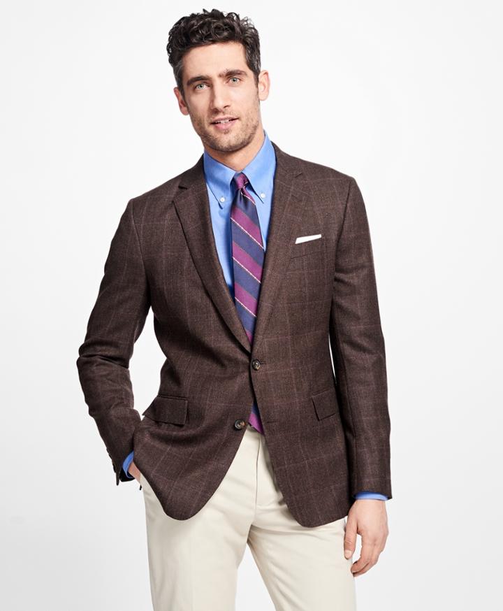 Brooks Brothers Men's Regent Fit Tic With Multi Windowpane Sport Coat