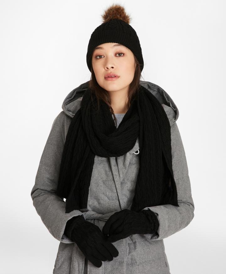 Brooks Brothers Women's Cable-knit Merino Wool Scarf