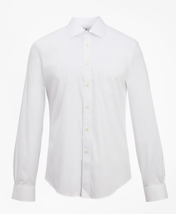 Brooks Brothers Men's Slim Fitted Dress Shirt, Performance Non-iron With Coolmax, Ainsley Collar Twill