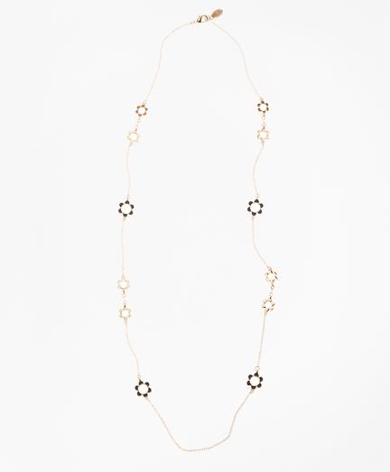 Brooks Brothers Long Enameled Floral Station Necklace