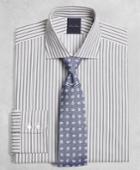 Brooks Brothers Men's Golden Fleece Slim Fitted Dress Shirt, English Collar Alternating-split-stripe