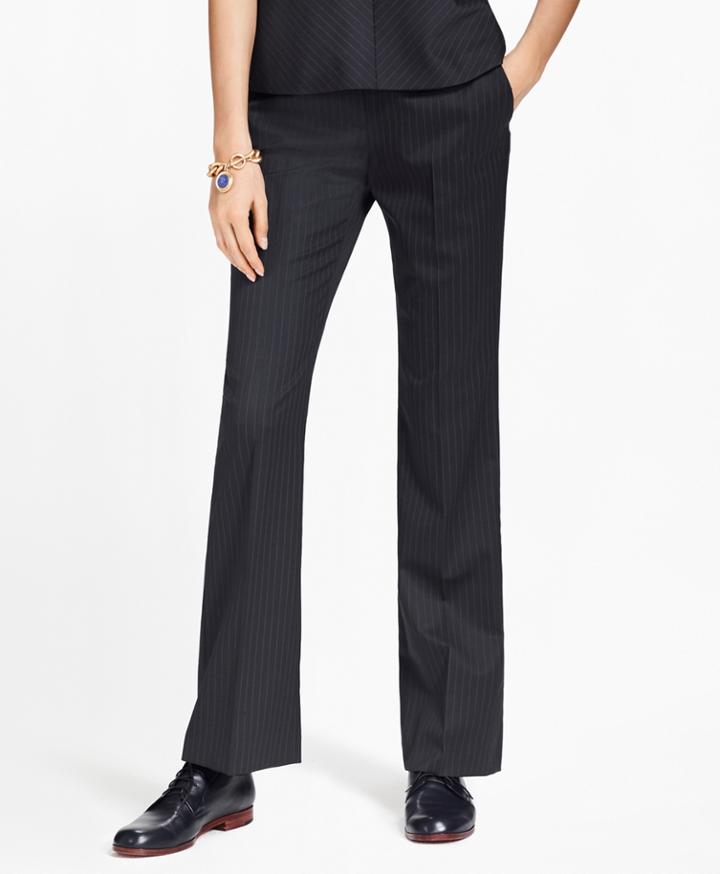 Brooks Brothers Women's Petite Pinstripe Stretch-wool Pants