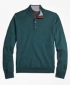 Brooks Brothers Men's Saxxon Wool Button Mockneck Sweater