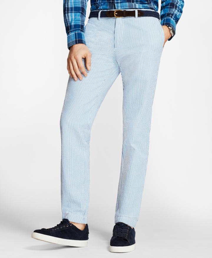 Brooks Brothers Men's Slim-fit Striped Cotton Seersucker Pants