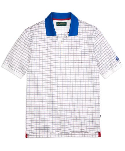 Brooks Brothers St Andrews Links Windowpane Lisle Polo Shirt