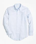 Brooks Brothers Men's Regent Fit Stripe Irish Linen Sport Shirt