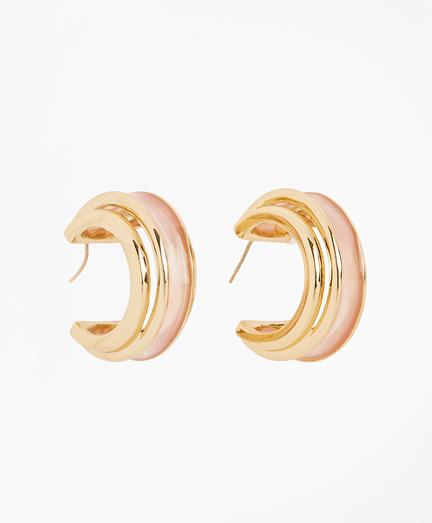 Brooks Brothers Plique-a-jour Enamel Hoop Earrings