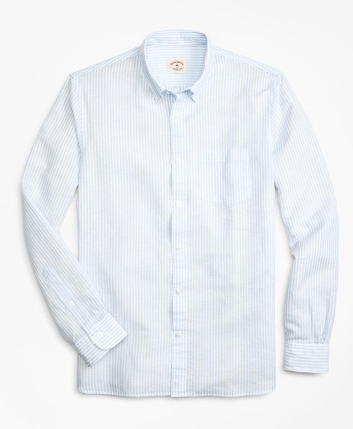 Brooks Brothers Men's Striped Linen-blend Sport Shirt