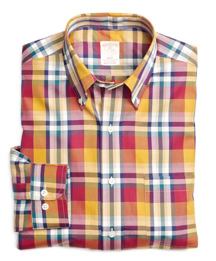 Brooks Brothers Golden Fleece Regular Fit Mini Plaid Sport Shirt