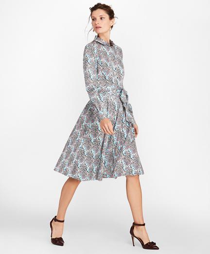 Brooks Brothers Mimosa Floral-print Cotton Sateen Shirt Dress