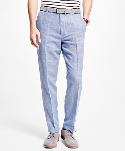 Brooks Brothers Clark Fit Linen And Cotton Glen Plaid Pants