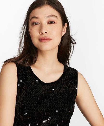 Brooks Brothers Sequined Stretch Velvet Top