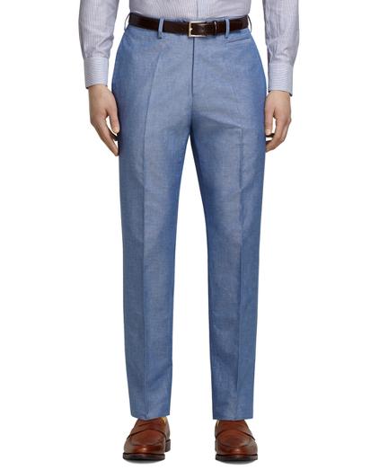 Brooks Brothers Blue Linen And Cotton Dress Trousers