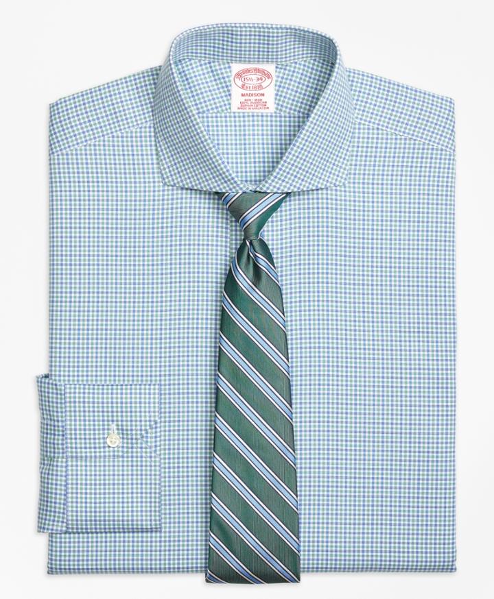 Brooks Brothers Men's Non-iron Regular Fit Micro Framed Gingham Dress Shirt