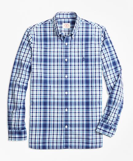 Brooks Brothers Plaid Cotton Poplin Sport Shirt