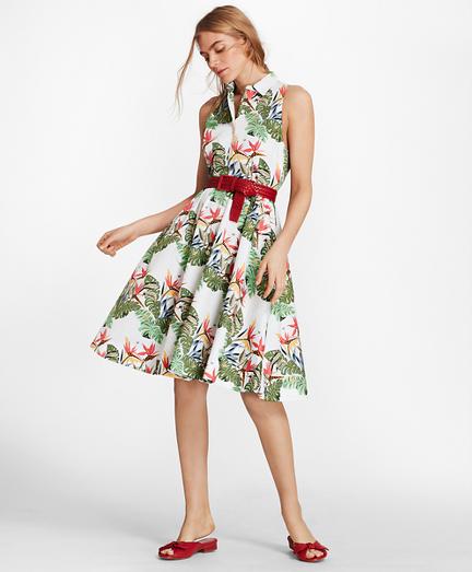 Brooks Brothers Tropical-print Cotton Sateen Shirt Dress