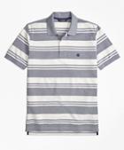 Brooks Brothers Original Fit Oxford Pique Beach Stripe Polo Shirt
