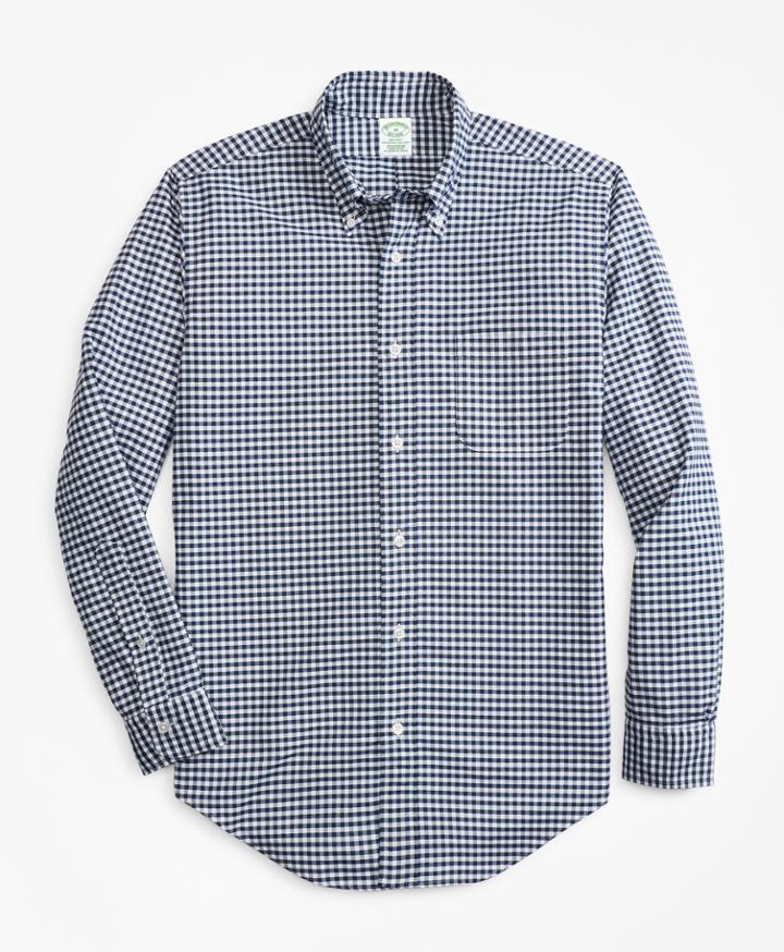 Brooks Brothers Men's Milano Fit Oxford Gingham Sport Shirt