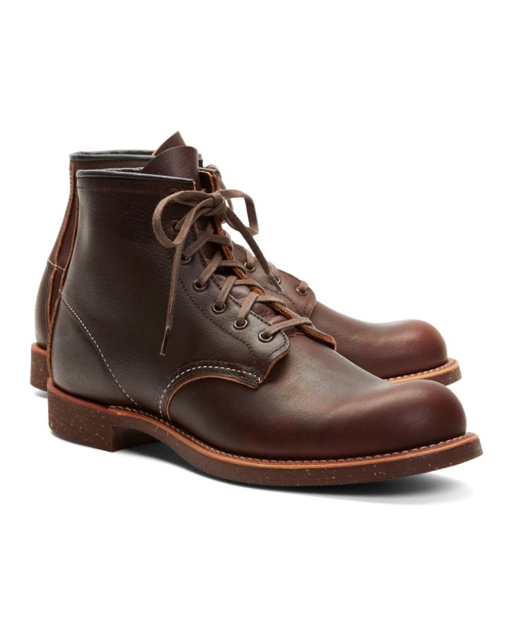 Brooks Brothers Men's Red Wing For Brooks Brothers 4522 Brown Pebble Leather Boots