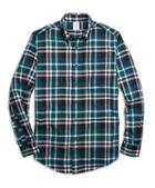 Brooks Brothers Regent Fit Flannel Grid Plaid Sport Shirt