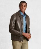 Brooks Brothers Men's Golden Fleece Leather Bomber Jacket
