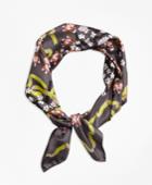 Brooks Brothers Women's Floral Silk Twill Square Scarf With Ribbon