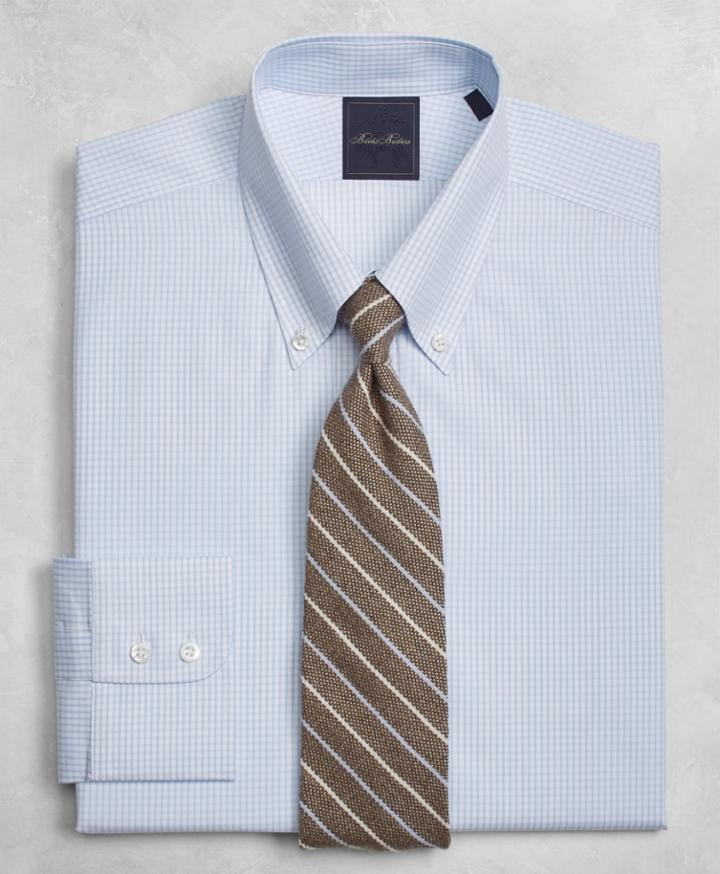 Brooks Brothers Men's Golden Fleece Extra Slim Fit Slim-fit Dress Shirt, Button-down Collar Twin-check