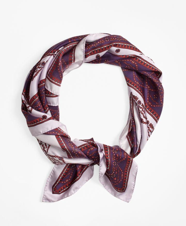 Brooks Brothers Women's Ribbon-print Silk Square Scarf