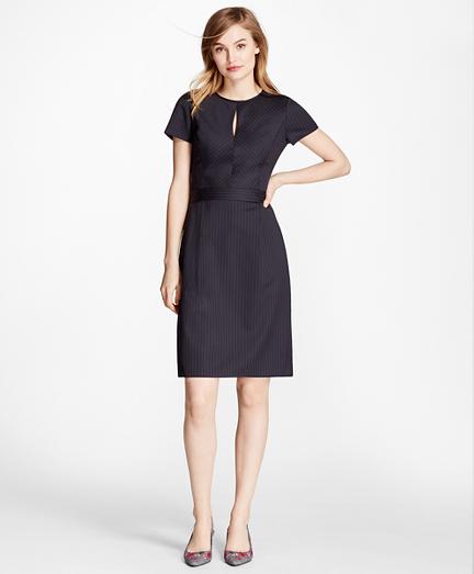 Brooks Brothers Pinstripe Stretch Wool Dress