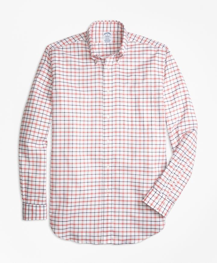 Brooks Brothers Men's Regent Fit Oxford Large Check Sport Shirt