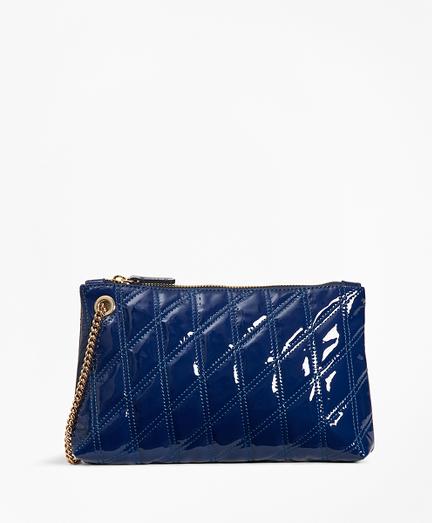 Brooks Brothers Quilted Patent Leather Wristlet Clutch