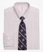 Brooks Brothers Men's Original Polo Button-down Oxford Regular Fit Classic-fit Dress Shirt, Ground Stripe