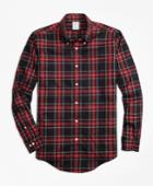 Brooks Brothers Men's Non-iron Regent Fit Black Stewart Tartan Sport Shirt