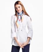 Brooks Brothers Lace-up Stretch-cotton Tunic