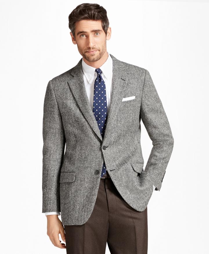 Brooks Brothers Men's Madison Fit Brookstweed Herringbone Sport Coat