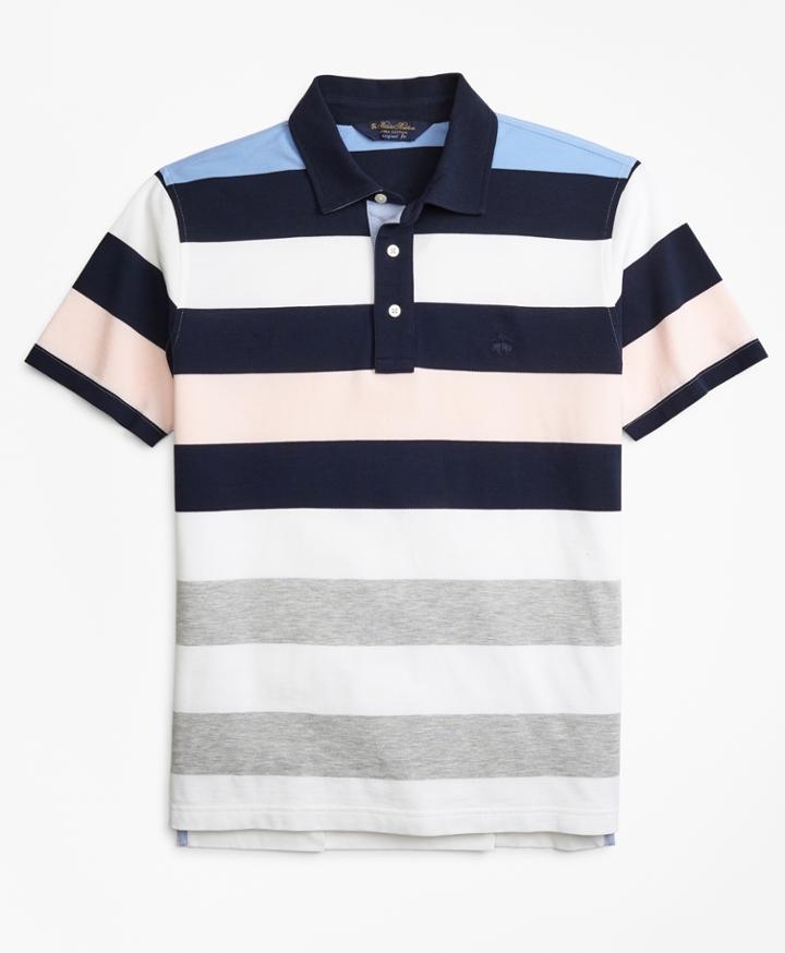 Brooks Brothers Men's Original Fit Roadmap Bold Stripe Polo Shirt