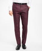 Brooks Brothers Men's Regent Fit Red And Grey Plaid Trousers