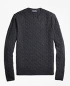 Brooks Brothers Men's Two-ply Cashmere Cable Crewneck Sweater
