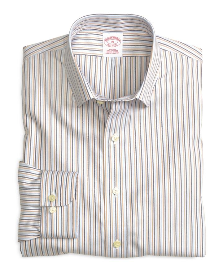 Brooks Brothers Men's Non-iron Regular Fit Multistripe Sport Shirt
