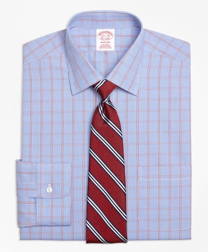 Brooks Brothers Men's Non-iron Regular Fit Framed Houndstooth Dress Shirt