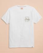 Brooks Brothers Men's Red Fleece Bicycle Graphic T-shirt