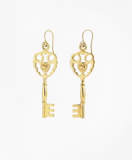 Brooks Brothers Gold-plated Key Drop Earrings