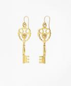 Brooks Brothers Gold-plated Key Drop Earrings